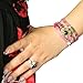 SilberDream leather bracelet pink with rivets and a flower for female, teens and girls genuine leather LA2913P