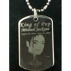 Michael Jackson KING OF POP dog tag pendant necklace