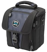 Glacier 516 Black Navy outdoor user-friendly functional soft padded square gadget SLR digital camera bags cases perfect for Canon EOS Diital Rebel Nikon D300 200 80 40 and many other SLR cameras with one or two lenses