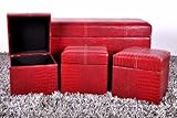 Design Sitzbank & Hocker mit Aufbewahrung 'Triumph' 4er Set Rot