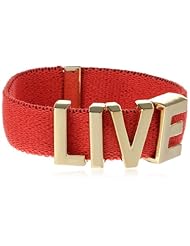 BCBGeneration Red and Gold Live Affirmation Stretch Bracelet, 8"