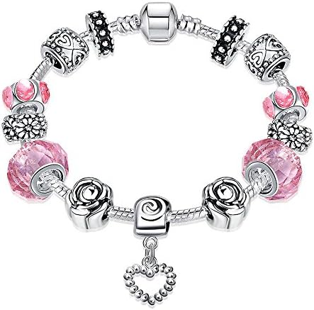 Colorful Crystal European Beads With Red Murano Glass Beads Fit Snake Chain H031