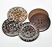 PEPPERLONELY Brand 20PC Mixed Large 4 Hole Round Wood Buttons Scrapbooking Sewing Buttons 60mm (2-3/8 Inch)