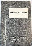 Maintenance of P.A. Systems Ref Text 46BX (National Radio Institute)