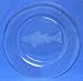 Individually Hand Etched Trout Glass Dinner Plate 9.5"D Set / 2