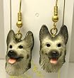 German Shepherd Black Silver - Hooks Earrings