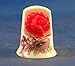 Porcelain China Collectable Thimble -- Cameo Red Rose