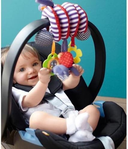 New Young Toys Kid Baby Spiral Cot Activity Hanging Musical Play Toy for Car Seat/Pram/Stroller Multi Color Unisex