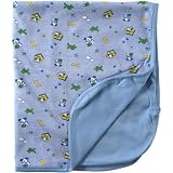 Puppy and Frog Print Receiving Blanket by Luvable Friends