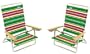 RIO Color Stripe High Back Lay Flat Beach Chairs - Set of 2