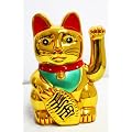 HAAC WINKEKATZE MANEKI NEKO GL�CKSKATZE Gl�cksbringer FARBE GOLD 13 CM NEU