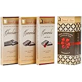 Luxury Dark Chocolate & Caramela Gift Box: Vegan, Free of Gluten, Peanuts, Tree Nuts, Milk & Soy. All-natural, Low Glycemic, and Allergy Friendly. (Classico: Dark Chocolate/Caramela/Caramela with cherries)