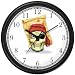 Skull with Eye Patch & Red Bandanna Hat & Treasure Map - Pirate Theme - JP Wall Clock by WatchBuddy Timepieces (Slate Blue Frame)