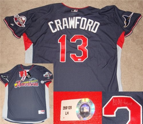 Carl Crawford Autographed/Hand Signed Tampa Bay Rays 2009 All-Star Jersey