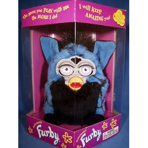 Furby Electronic Blue with Black Lines, Black Belly and Black Feet by 