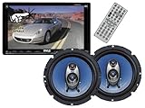 Pyle DVD/Speakers Package for Car/Truck/SUV -- PLDN70U 7-Inch Double-DIN Motorized TFT Touchscreen Receiver with DVD/VCD/CD/MP3/MP4/CD-R/USB/SD-MMC Card Slot/AM/FM + PL63BL Pair of 6.5-Inch 360-Watt 3-Way Speakers
