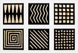 African Style Contemporary Wall Hangings (Set of 6) Black