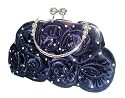 New Diamante Satin Silk Rose Flower Evening Party Handbag