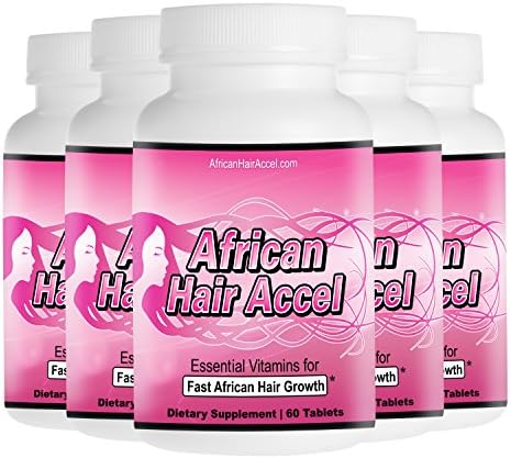 African Hair Accel: Hair Growth Vitamins, Grow Black Hair Faster - 6 Month Supply