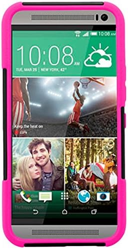 HTC One M9 Case Saapni HTC One M9 Hybrid Cover Case w/ Kickstand case (Hot Pink)