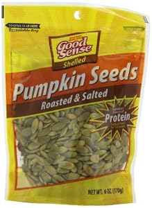 Good Sense Roasted and Salted Pumpkin Seeds, Shelled, 6-Ounce Bags (Pack of 12)