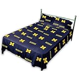 IMAGE OF Michigan Wolverines Twin Sheet Set Solid From College Covers Twin