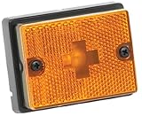 Wesbar Side Marker/Clearance Light with Reflex Lens with Black Stud-Mount Base, Amber