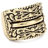 Bronzed by Barse Jubliee Ornate Wide Band Ring