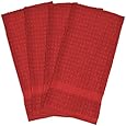 DII 100% Cotton, Machine Washable, Classic, Everyday Kitchen Basic, Waffle Terry Dishtowel, 15 x 26", Set of 4- Red