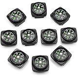 bayite Hard Shell Fuel Liquid Filled Compass for Survival Paracord Bracelet Pack of 10