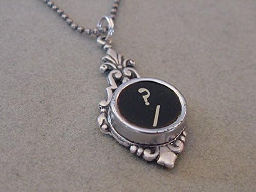 Typewriter key Pendant Necklace Question Mark typewriter key jewelry