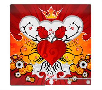 Flaming Heart Skin for Sony Playstation 3 Slim Console