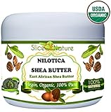 Organic Shea Butter Pure - Rare Nilotica East African Shea Butter Raw Unrefined By Slice Of Nature - Soft Silky Shea Butter for Hair Body Face 8 ounces