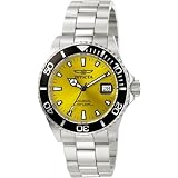 Invicta Men's 0999 Pro Diver Automatic Yellow Sunray Dial Stainless Steel Watch