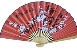 Oriental Wall Fan | Asian Wall Decor 20" Asian Flower