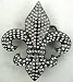 Crystal Encrusted Fleur De Lis Rhinestone Belt Buckle