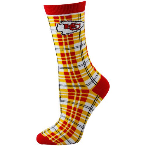 Kansas City Chiefs Ladies Red-Gold Plaid Socks