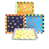 Square Plates 11" X 11" (Set of 4) Dancing Dots
