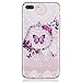 iPhone 7 Plus Case, 3Cworld Ultra Thin Clear Art Pattern Crystal Gel TPU Rubber Flexible Slim Skin Soft Case for iPhone 7 Plus (Flower Butterfly - White)