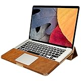 Macbook Pro Retina 13 ケース Jisoncase® case for マックブック プロ カバー PUレザー ファッション ブック型 薄型 防塵 スタンド機能 通風孔付き 放熱構造 耐摩擦 耐汚れ 手作り ハンドメイド 全三色 生涯保障（ブラウン JS-PRO-05R20）