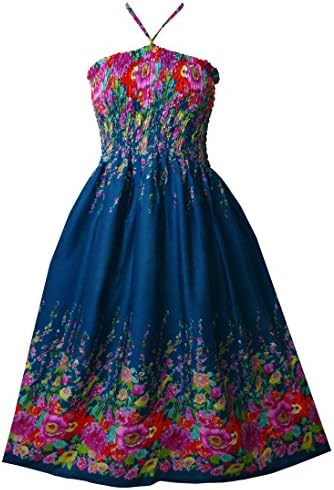 Halter Smock Women's Ivy Hippie Gypsy Sundress Multicoloured One Size SML