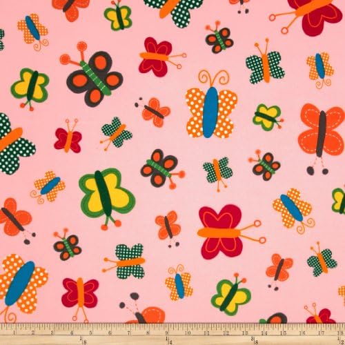 Daydream Girl Flannel Butterflies Park Fabric