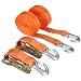 Braun 1000-2-600+3030/VE2 Spanngurt 2000 daN, zweiteilig, Farbe orange, 6 m L�nge, 35 mm Bandbreite, mit Ratsche und Karabinerhaken