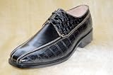 Genuine Leather Lined Uppers Black Exotic Textured Designer Shoes by GIORGIO BACCINI style# 50-25 Black Men Dress Lace Up Shoe by AMERICAN SHOE FACTORY