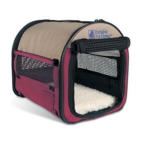 Petmate Portable Pet Home, Small, Khaki/Plum