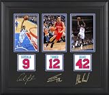 Evan Turner, Andre Iguodala, and Elton Brand Framed 4x6 Photgraphs | Details: Philadelphia 76ers, with Facsimile Signatures and Jersey Number Replica Miniatures