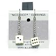 10mm Dice Dangler Earrings, Ivory w/Black