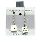 10mm Dice Dangler Earrings, Ivory w/Black