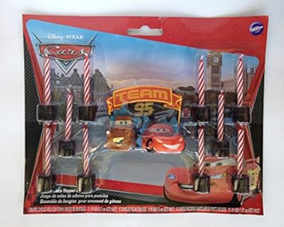 Disney Pixar Cars Birthday Candles and Cake Topper Set Featuring Lightning McQueen and Mater (21 Piece Cake Decorating Kit)