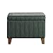 HomePop Upholstered Storage Ottoman with Hinged Lid, Teal